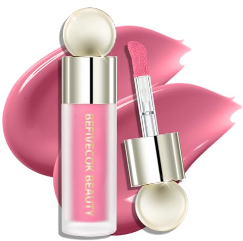 Befivecok Flüssiger Blush, samtiges natürliches mattes Finish, weiches flüssiges Rouge für die Wangen, Rouge zum Färben der Haut, leichtes und langlebiges Rouge, das #02 Pfirsichrosa sein kann 1,3