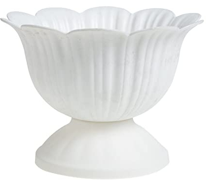 Healvian White Classic Urn Planter in Plastic - Garden Flower Pot Container for Wedding Decorative
