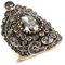 YAHOYA Luxus ethnische Braut Ehering Antik Gold Farbe Zirkon Stein Große Ringe für Frauen Graue Kristall Blume Boho Schmuck