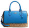 Coach Rowan Satchel (Crossgrain Leather, Khaki/Racer Blue