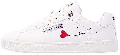 British Knights Damen Mist Sneaker, Weiss Herz, 38 EU