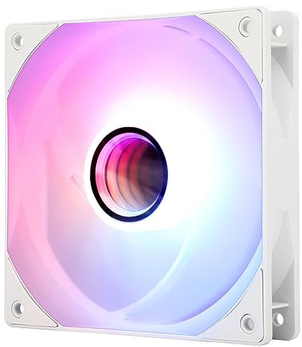 Thermalright TL-C12W-S V3 120mm ARGB CPU Fan, with 1500RPM Speed, White Computer Case Cooling, Quiet 4pin PWM PC Cooler, for S-FDB Bearing CPU Cooler Fan,with ARGB Mirror Light Effect