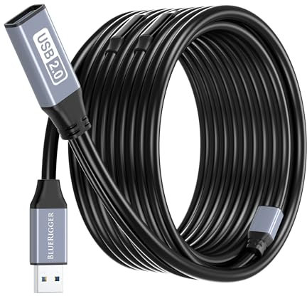 BlueRigger USB Extension Cable (22.8M, USB 2.0, Active, Type A Male to Female, Repeater Cable) - Compatible with Game Consoles, Printer, Camera, Webcam, Flash/Hard Drive, Keyboard