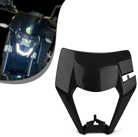 Runfarr Motorrad Scheinwerfermaske,Motorrad Lichtmaske Lampenschirm für 125 150 250 300 350 450 500 EXC XCW EXC-F 2017 2018 Dirt Bike Enduro Motocross Supermoto-Schwarz