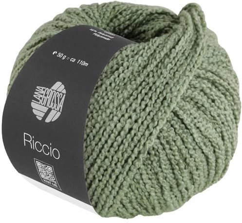 LANA GROSSA Riccio | Kuschelweiches, strukturiertes Garn aus Pima Baumwolle | Handstrickgarn aus 84% Baumwolle & 16% Polyamid | 50g Wolle zum Stricken & Häkeln | 110m Garn FB 4