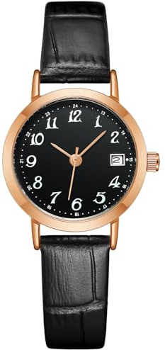 CIVO Damenuhr Lederarmband Armbanduhr Damen: Klein Uhren 25mm Elegant Analog Quarz Datum Klassisch Geschenke für Frauen