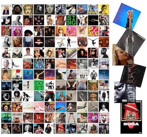 Zadin Albumcover-Poster, Wandkunst, Musikposter für Zimmer, ästhetische Dekoration, coole Sachen, Collage-Set, Grill-Herren-Dekorationen für Schlafzimmer, Wandteppich, 120 Stück