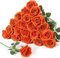 Serwalin 20pcs künstliche Seidenrosen Blumen Orange künstliche Rosen Langen Stielen realistische gefälschte Rosen Blumen DIY Hochzeit Bouquet Arrangement Centerpieces Party Home Tischdekorationen