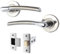 EAI Internal Door Handle + Latch Set Duo Finish | 1 Pair Satin Nickel and Polished Chrome Lever on Rose Round | Latch (64mm)