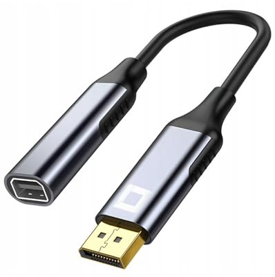 Co2 DisplayPort auf Mini DisplayPort Adapter DP 1.4 8K/60Hz, 4K/120Hz, 2K/240Hz, Full HD, Dynamic HDR DSC 3D HDCP 2.2 FEC FreeSync G-Sync, Plug & Play, 32.4 Gbps, Bidirektional, Aluminium (8K)