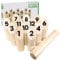 ALEENFOON Kubb Wikingerspiel Zahlen Holz Wikingerschach Kubb Wurfspiel mit 12 Holznummer und 1 Wurfzylinder Holzwurfspiel Indoor Garten Outdoor Mölkky Wikingerspiel für Kinder, Erwachsene