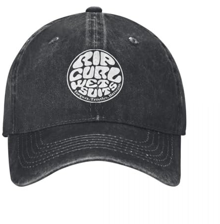 Rip-Curl-Denim-Baseballmütze für Männer und Frauen, Vintage-Style getragener Hut für Outdoor, Reisen, alle Jahreszeiten