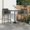 Barhocker 2 STK. mit Kissen Grau Poly Rattan,Bequeme Barhocker aus strapazierfähigem PolyRattan für den Außenbereich Terrassen Sitzmöbel, Gartenmöbel & Zubehör