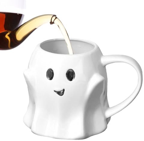 Tasse En Forme De Fantôme, Tasse À Café D'halloween, Tasse À Visage Fantôme En Céramique, Tasse À Café En Céramique Fantôme De 440 Ml, Tasse Fantôme En Céramique D'Halloween