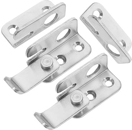 WOONEKY 2pcs Sliding Door Hasp Door Locks Dog Cage Sliding Door Lock Wear-Resistant Safety Lock Anti- Safety Latch Household Safety Household Door Lock Durable Door Lock Stainless Steel