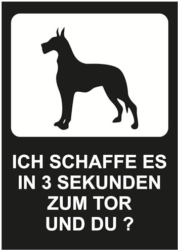 Indigos UG - Schild 3 Sekunden bis zum Tor - 594x840 - Hotel, Firma, Schutz, KITA, Arzt, Praxis - Sicherheit - Warnung - Aluverbundplatte 3mm, Wohnung - Hinweisschild - Warnschild
