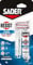 Sader Resist Flex – Colle Bi-Composants – Colle de Réparation Tout Support – Intérieur/Extérieur – Couleur : Translucide – 1 Seringue de 10 g (+ 3 embouts mélangeurs)