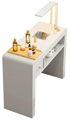 RIYUE_SHENGHENG Manicure Table Station, Home Salon Spa Nail Desk With Dust Collector & LED Lamp, Nail Beauty Manicure Desk Workstation With Storage Drawers