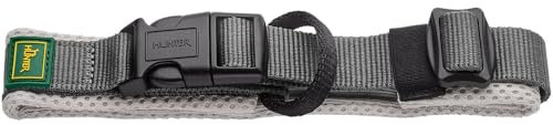 HUNTER Halsband Maldon, Farbe: grau, atmungsaktives Mesh, Robustes Nylon, lautlos & allergikerfreundlich, Zugentlastung, integriertes Adresslabel, besonders leicht, Größe: L