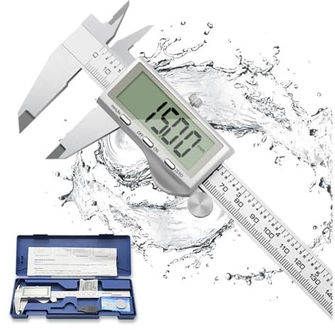 KONGMM High Precision Stainless Steel Electronic Digital Vernier Calipers Measuring Tool 150mm/200mm/300mm With Large LCD Screen(100mm)