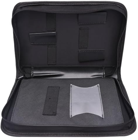 Borsa Professionale Porta-forbici da Parrucchiere - Astuccio in Pelle PU Opaca con Cerniera per Attrezzi da Salon, Custodia per Forbici con Clip per Pettini (26x18cm, Nero)
