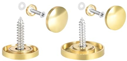 sourcing map Lot de 8 capuchons décoratifs pour miroirs, tables basses, armoires - Doré poli - 22 mm et 18 mm