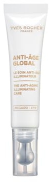 Yves Rocher ANTI-AGE GLOBAL - Augencreme - Korrigierende & Illuminierende Augenpflege - Sofort glättende Wirkung - Gold-Achillea - Glättet & Bringt die Augenpartie zum Strahlen - 15 ml