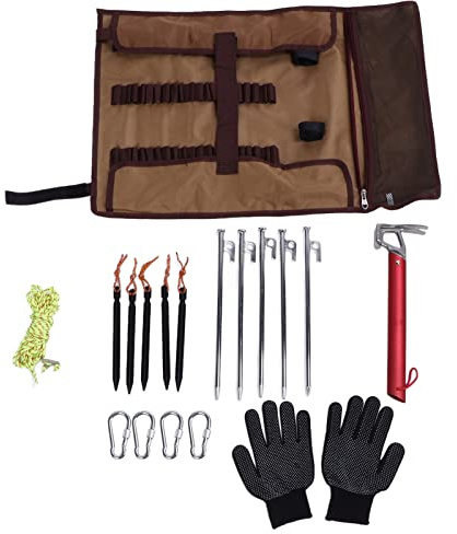 Outdoor Camping Zeltheringe Aufbewahrungstasche Zeltheringe Nägel und Hammer Organizer Halter Etui mit Heringen Hammer und Zubehör