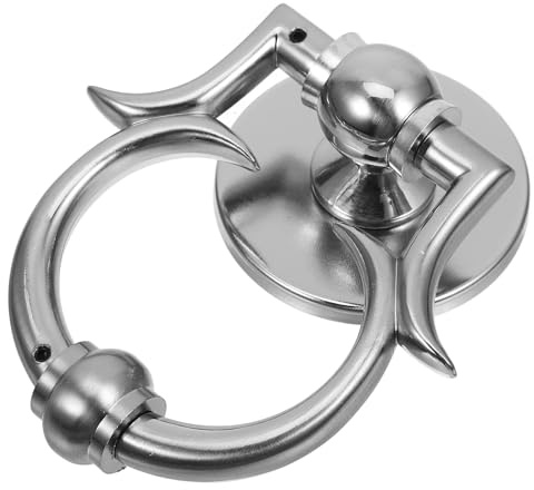 Alipis Heurtoir de Sécurité pour Porte D'entrée en Alliage de Zinc Argenté, Solide et Facile à Installer, Style Élégant et Vintage pour Décoration Extérieure