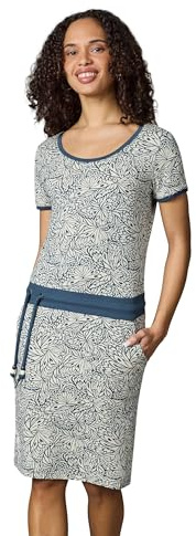 Ragwear Damen Kurzarm Sommerkleid leichtes Minikleid in modischem Muster-Print Strandkleid mit Taschen Baomi Zoo YOUMODO XS-3XL