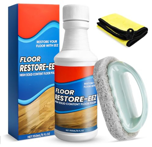 3-teiliges Parkett Renovierer Set, 150ml Floor Restore Eez + Reinigungsbürste + Mikrofaserputztuch, Bodenpflege für Holz, Laminat, Vinyl & Stein, entfernt Kratzer & verleiht langanhaltenden Glanz