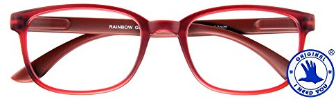 I Need You Lesebrille Rainbow - Dioptrien: +1,50 Dunkelrot