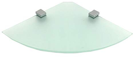 Regale4You Glasregal Ecke 35x35 cm satiniertes Glas mit Clip Halterung Block in silbermatt / 1 Eckregal