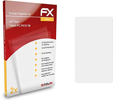 atFoliX Panzerfolie kompatibel mit JAY-tech Tablet-PC PA10.1M Schutzfolie, entspiegelnde und stoßdämpfende FX Folie (2X)