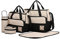 Miss Lulu 5er-Set Baby Wickeltasche Babytasche Tasche Mutter Windeltasche Handtasche Schultertasche Flaschenhalter mit wickelunterlage (Schwarz)