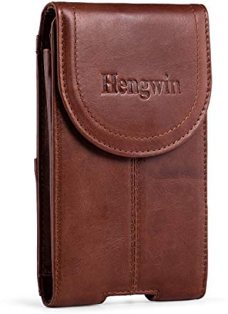 Hengwin Leder Handy Halterung, Gürteltasche Mit Clip, Geldtasche Herren Klein,Handytasche Gürtelschlaufe Zum für iPhone 16 Plus 16 15 14 13 Pro Max Samsung Galaxy S25 S24 S23Ultra, Braun