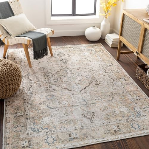 Livabliss Clara Indoor Outdoor Rug – 230x290 cm, Light Pink, Ivory & Blue
