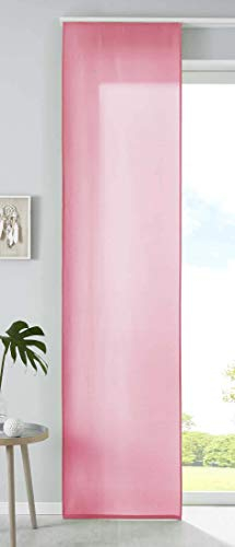 1er Set Schiebegardine Flächenvorhang Mikrofaser Vorhang Gardine Raumteiler HxB 245x60 cm Pink Matt Paneelwagen Beschwerungsstange, 85600N