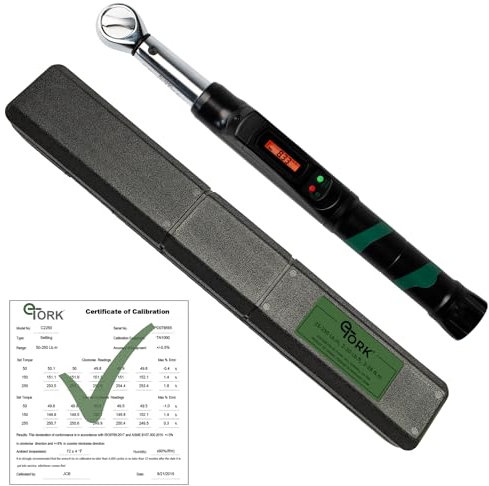 eTORK Chiave dinamometrica digitale di precisione 3/8 Drive 25-250-lb, chiave dinamometrica elettronica a scatto per bici