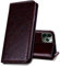 EATCYE Cover per iPhone 11 PRO (5,8 Pollici),Custodia in Vera Pelle Flip Stile Pelle Libro Portafoglio in Pelle Ultra Sottile con Magnetic Closure Paraurti - Marrone Scuro