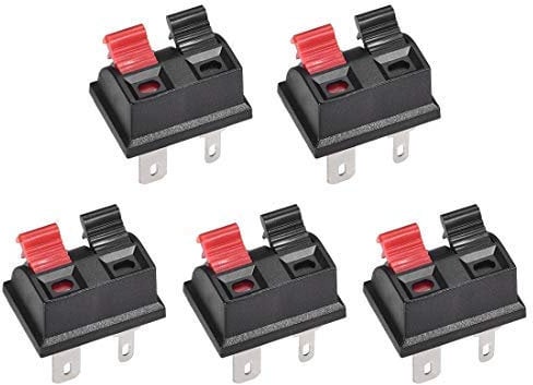 N/A 2-Wege Lautsprecher Terminal Clip Push Release Anschluss Audio Kabel Klemmen Band Block Schwarz Rot WP2-203 5 Stück