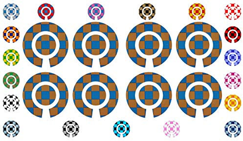 Acclaim Lawn Bowls Identification Stickers Markers 2 Full Sets of 4 Self Adhesive Large Check (Royal Blue/Gold)