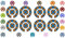 Acclaim Lawn Bowls Identification Stickers Markers 2 Full Sets of 4 Self Adhesive Large Check (Royal Blue/Gold)