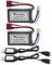 Blomiky 2 Pack 7.4V 2S 1000mAh Lipo Battery T Plug and USB Charger Cable for Q903 Q901 Q902 1/16 Scale Brushless Racing RC Truck Q903 Battery 2