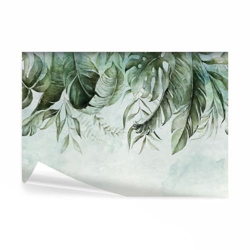 decomonkey Fototapete Monstera Pflanzen, 400x280 cm, XXL, Laub Blätter | Natur, Schlafzimmer, Wohnzimmer, Design, Tapete, Fototapeten, Tapeten, Wandtapete, moderne, Wand
