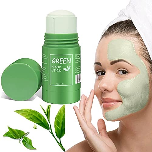 Green Tea Purifying Clay Stick - Green Tea Mask/Cleansing Facial Face Mask Moisturizes Oil Control, Deep Clean Pore for All Skin Types Men and Wom