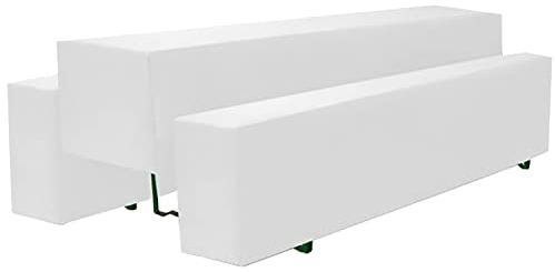 Brandsseller Hussen Set 3-teilig für Bierzeltgarnituren 1 x Tisch ca. 220 x 70 cm - 2 x Bank ca. 220 x 25 cm Weiß