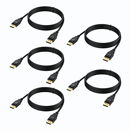URELEGAN VESA Certified 8K DisplayPort 1.4 Cable 5-Pack