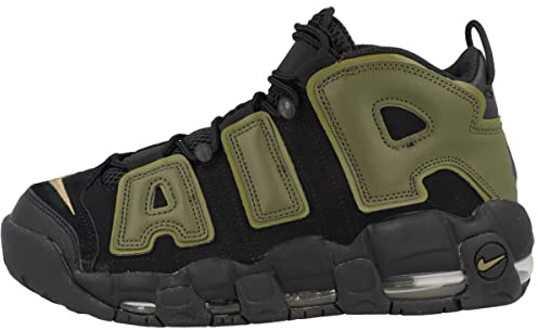 Nike Air More Uptempo '96, Herren-Sneaker, Schwarz/Rough Green-Pilgrim-Black, 42.5 EU