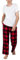JTPW Herren 100% Baumwolle Flanell Bequeme Pyjama/Lounge Bottoms mit Taschen，Black Red Tartan,M